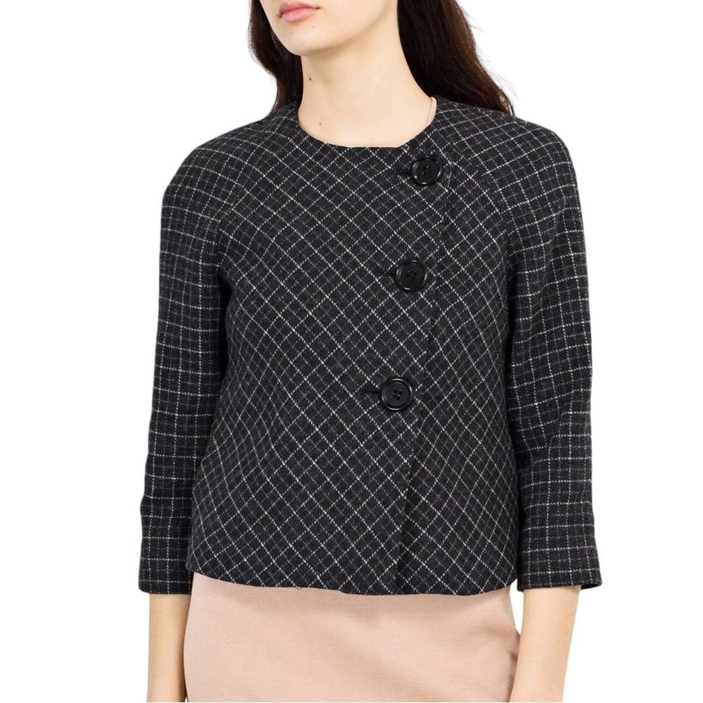 Ak Lambs Wool Asymmetrical Button Closure Swing - image 1